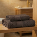 Coppia Asciugamani Viso e Ospite Daltex Dubai In Spugna 500gr 100% Cotone CAFFE'