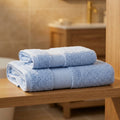 Coppia Asciugamani Viso e Ospite Daltex Dubai In Spugna 500gr 100% Cotone CIELO