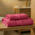 Coppia Asciugamani Viso e Ospite Daltex Dubai In Spugna 500gr 100% Cotone CORALLO