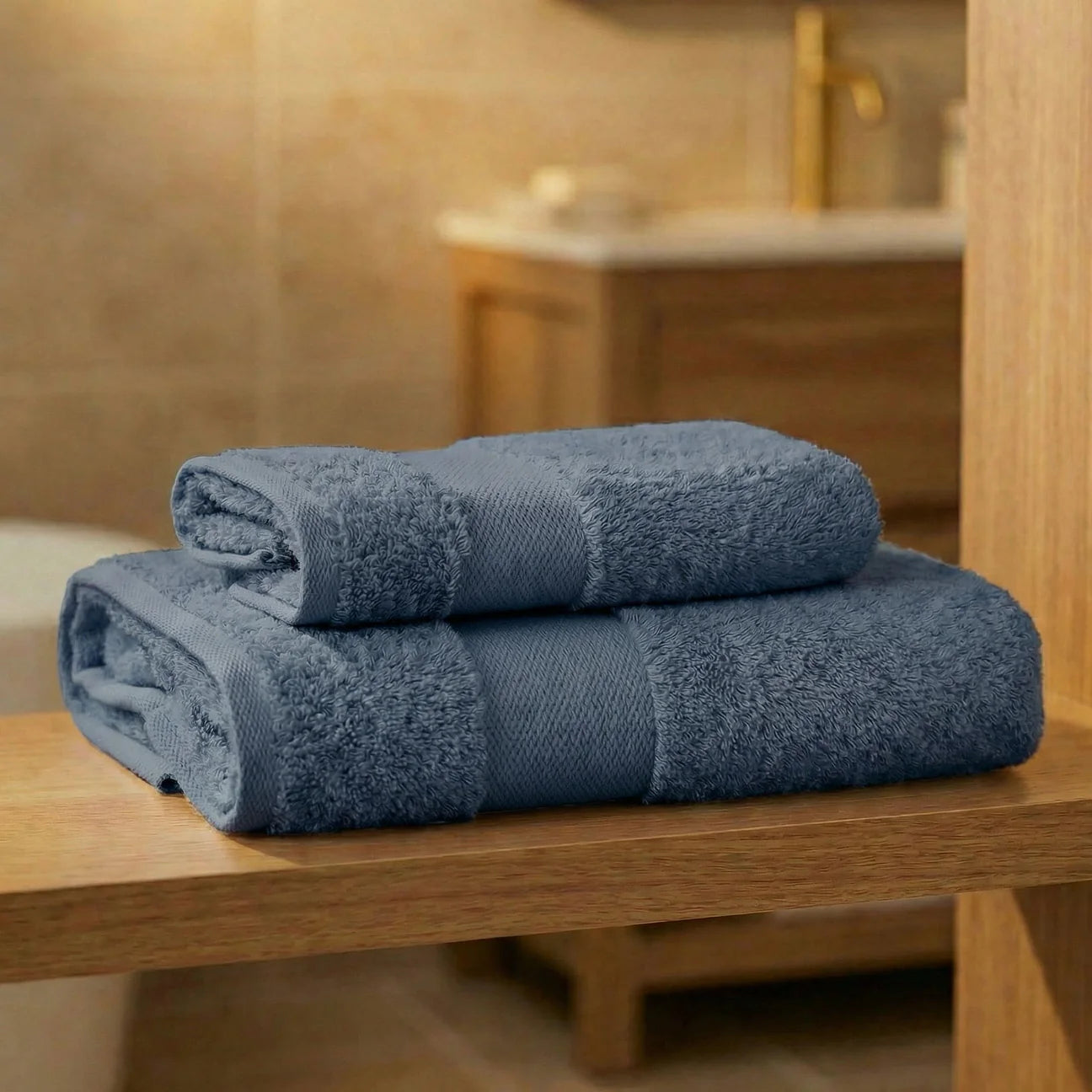 Coppia Asciugamani Viso e Ospite Daltex Dubai In Spugna 500gr 100% Cotone POLONIO