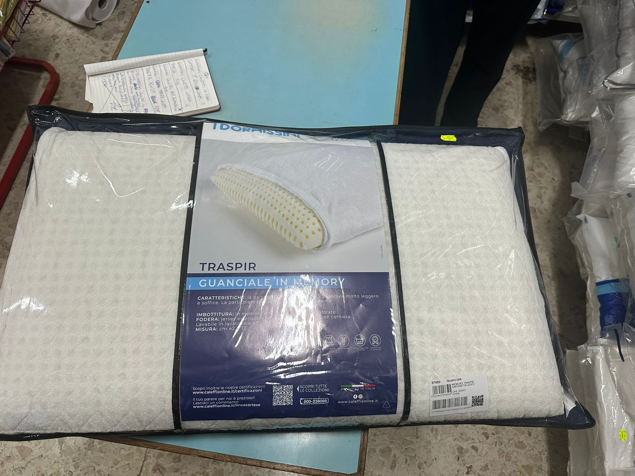 Guanciali memory Caleffi Transpir