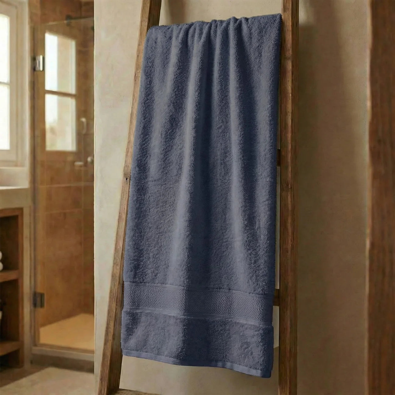 Telo Doccia In Spugna Di Cotone 500 grammi ACCIAIO Dubai - Daltex