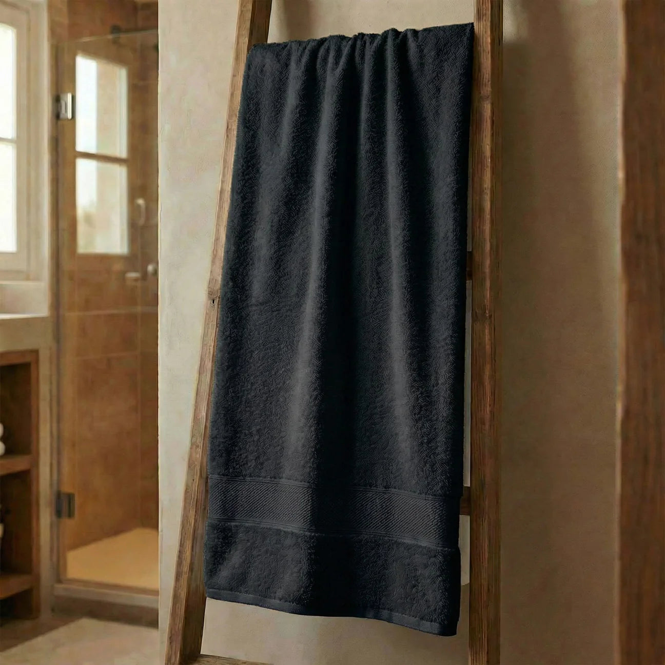 Telo Doccia In Spugna Di Cotone 500 grammi NERO Dubai - Daltex