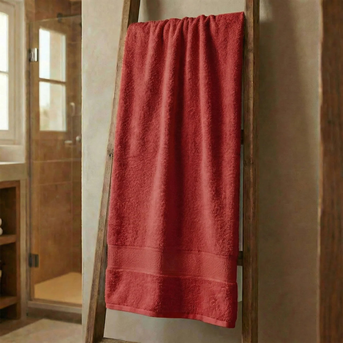 Telo Doccia In Spugna Di Cotone 500 grammi ROSSO Dubai - Daltex
